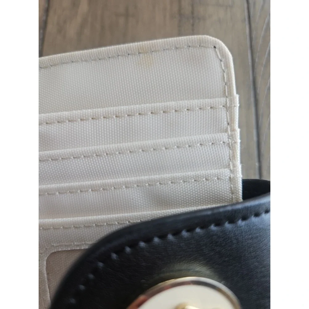 Spartina 449 Wallet Black Cream Rhett Yacht Club Geometric Linen Leather Coastal - Picture 11 of 16